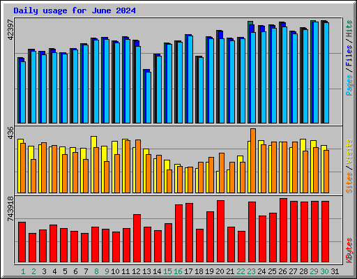 Daily usage for June 2024