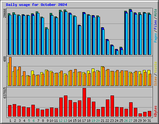 Daily usage for October 2024