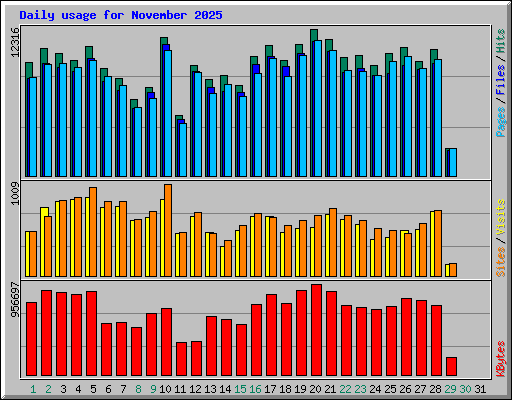Daily usage for November 2025