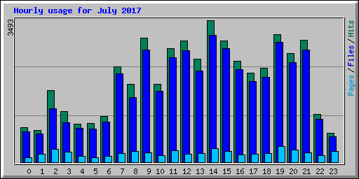 Hourly usage for July 2017