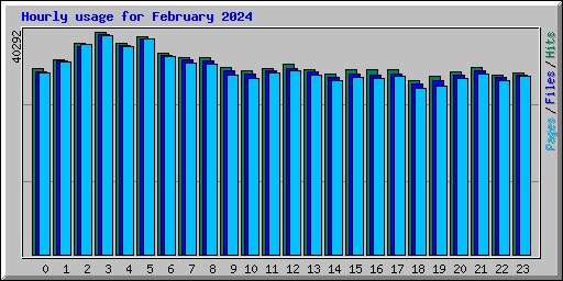 Hourly usage for February 2024