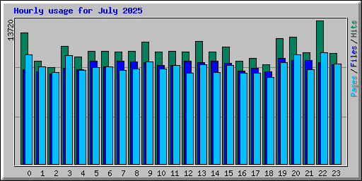 Hourly usage for July 2025